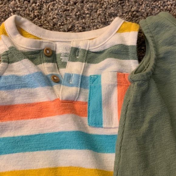 Striped and Solid Baby Rompers - Picture 2 of 3